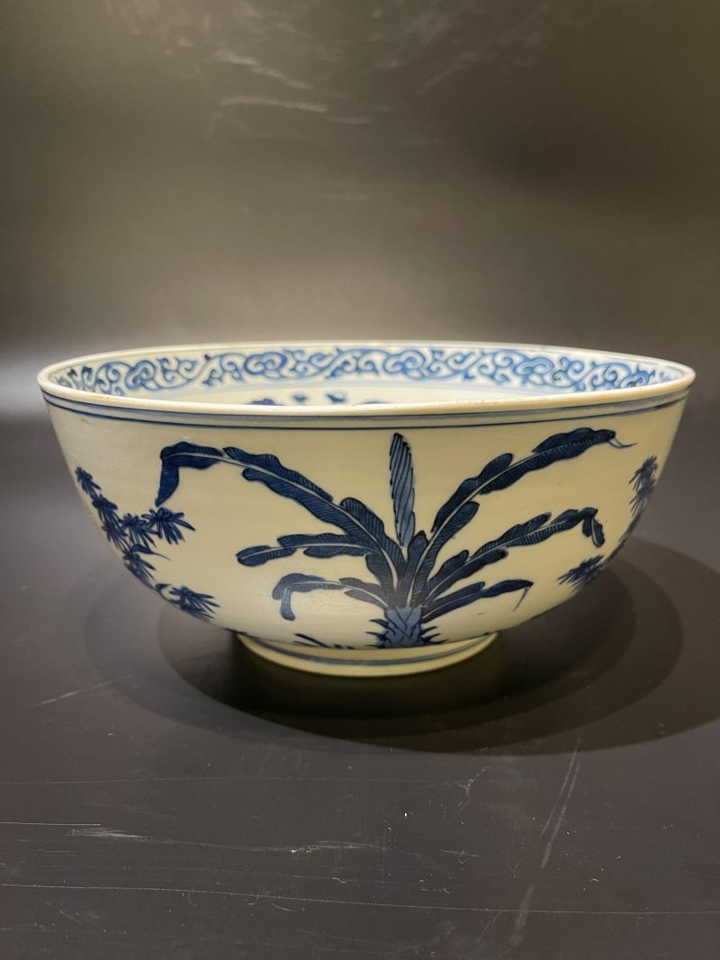 明万历 青花花卉瑞果纹大碗 - 图3