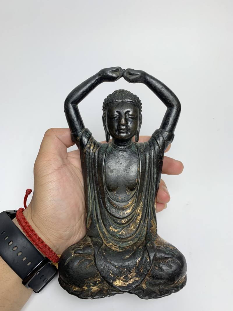 明 铜鎏金大日如来坐像 - 图4