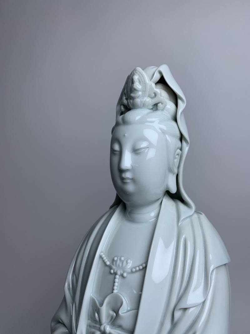 清 德化窑观音立像 - 图4