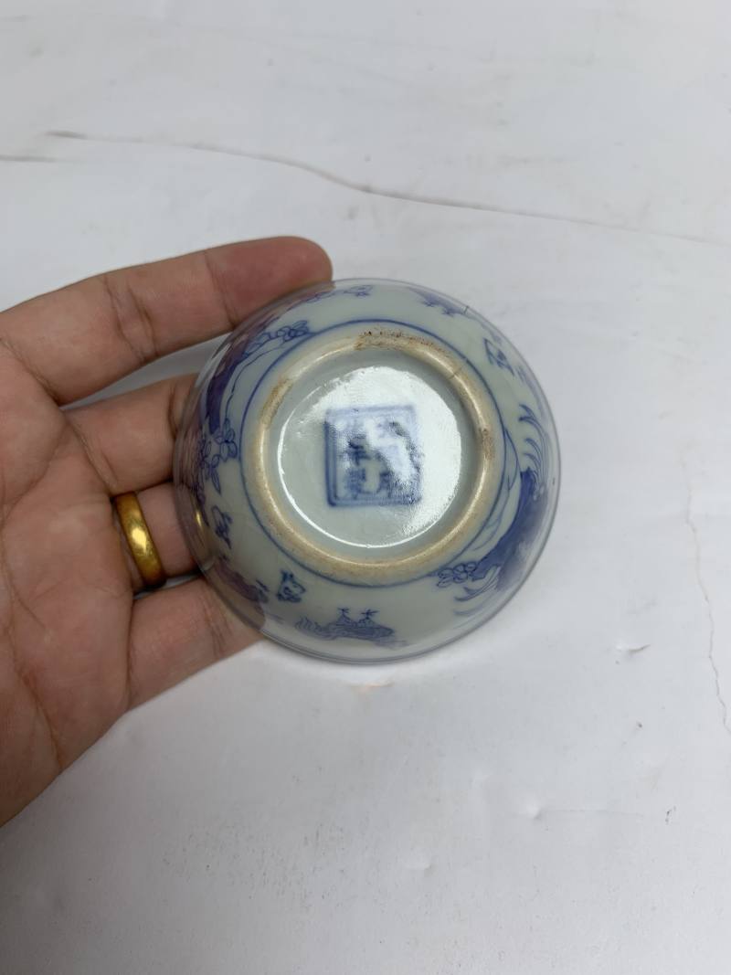 明成化 青花鸡缸杯 - 图8