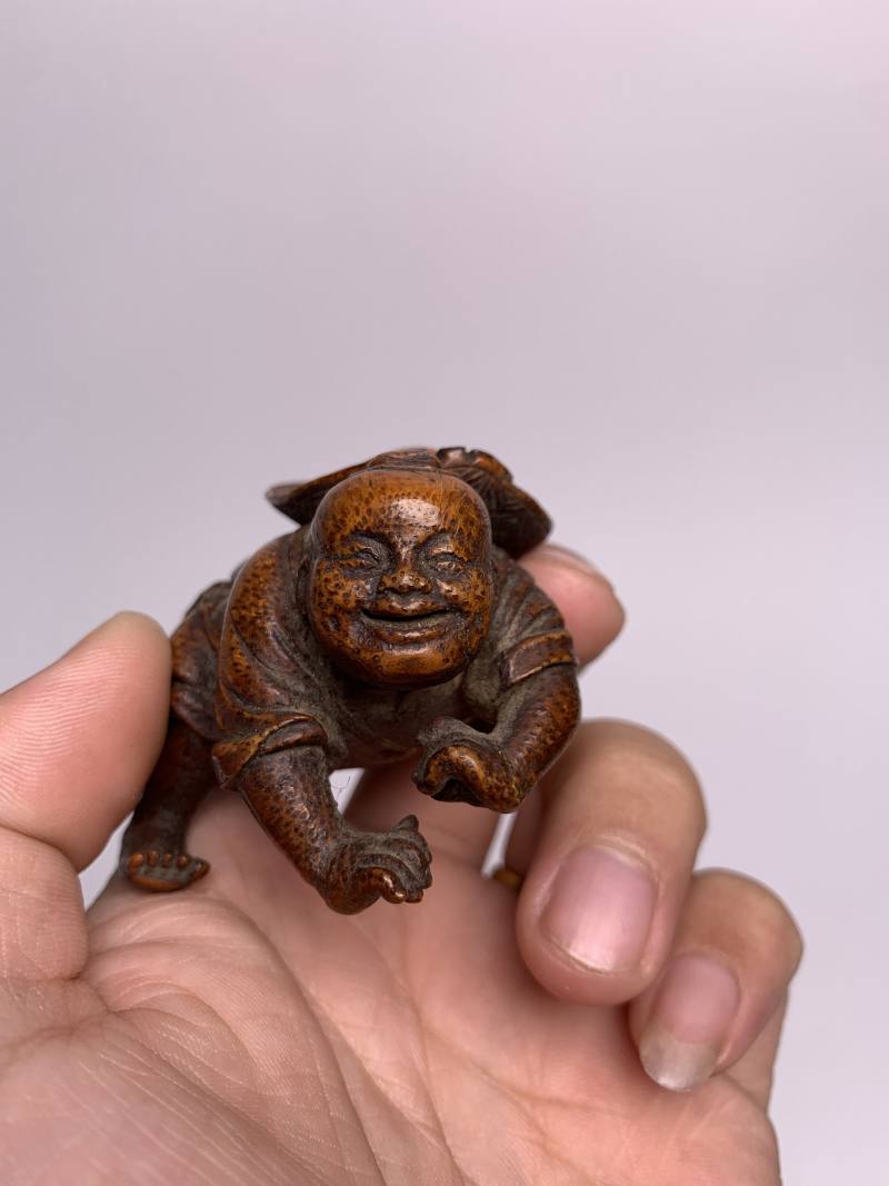 清 竹根雕婴戏摆件 - 图4