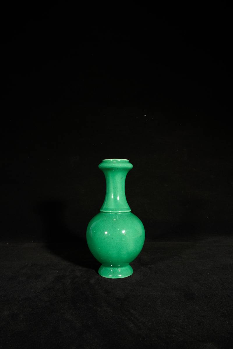 Lot846 清乾隆 绿釉盘口尊 - 图3