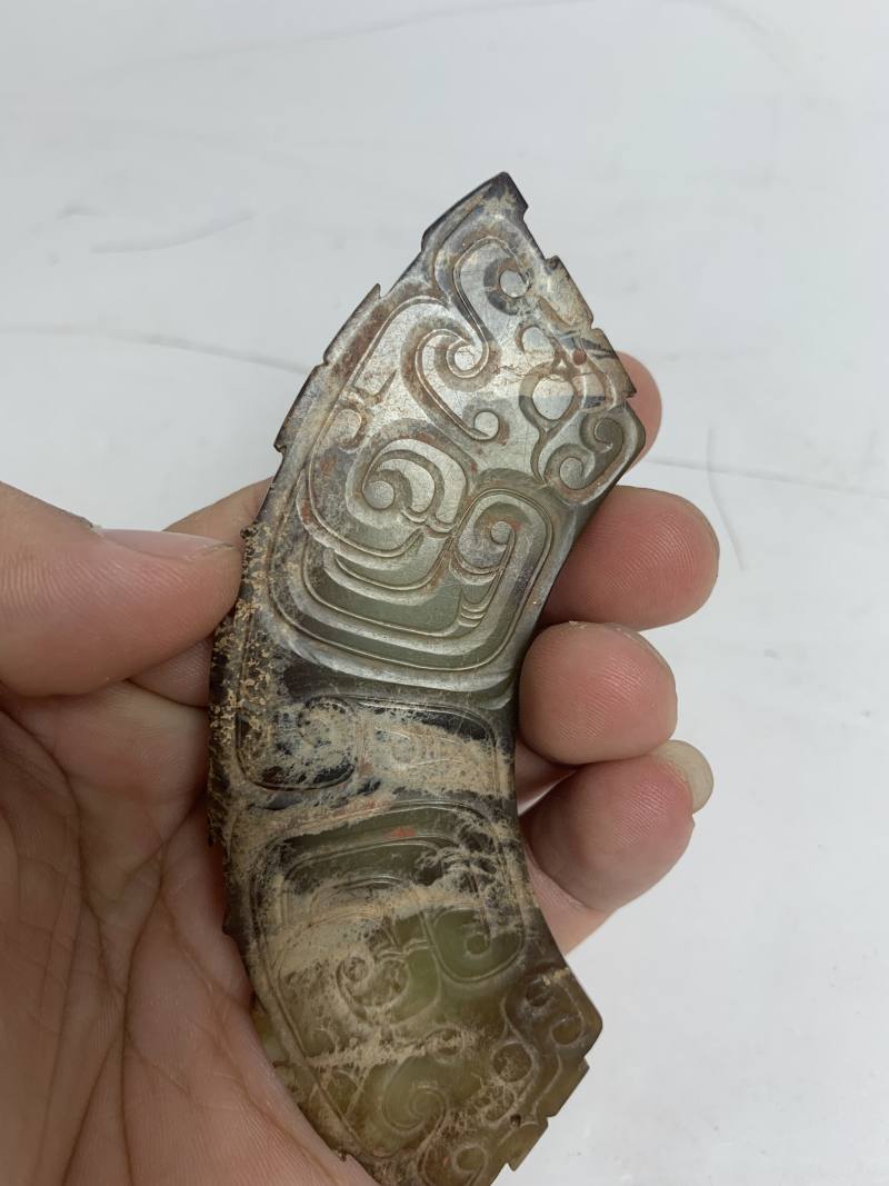 明 青玉龙纹璜 - 图6