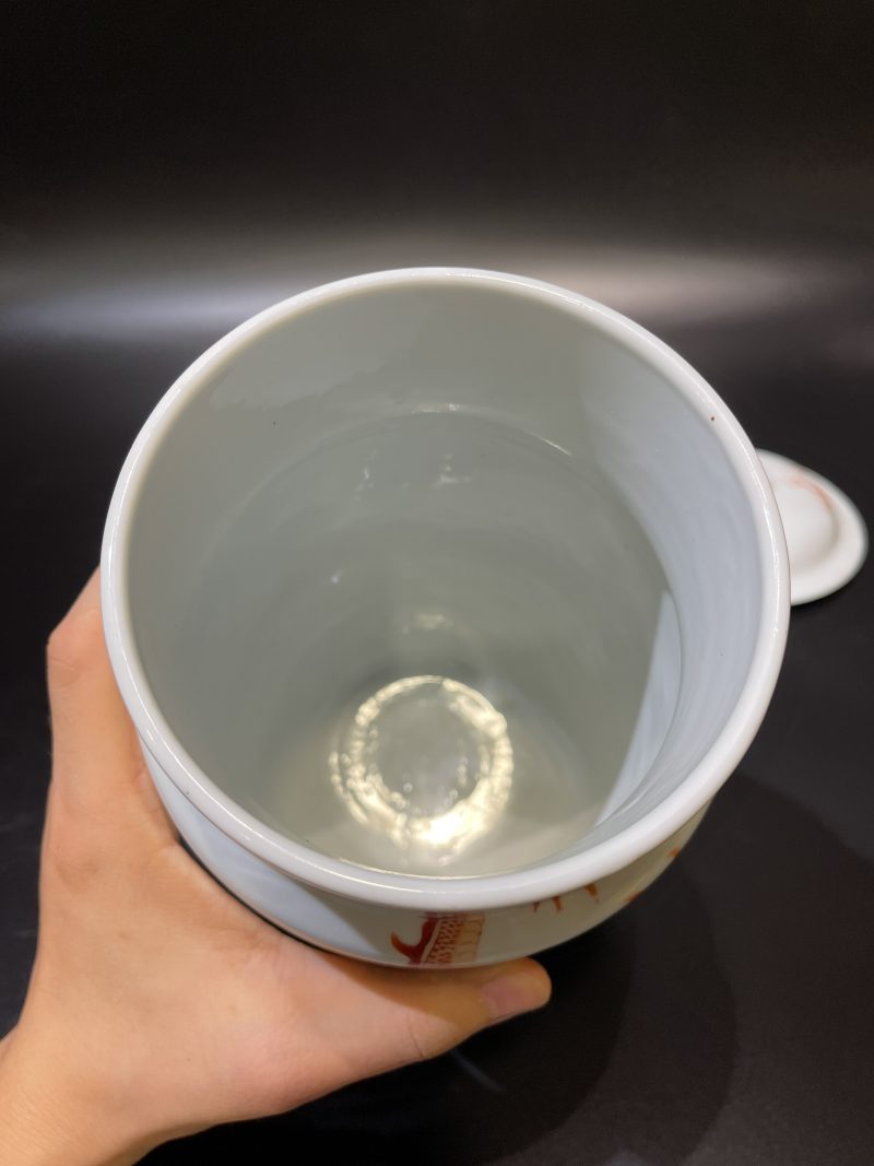 清 矾红彩云龙纹壮罐 - 图7