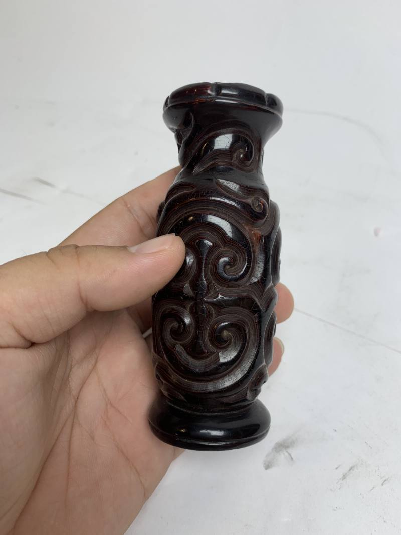 明 剔犀如意云头纹香瓶 - 图6
