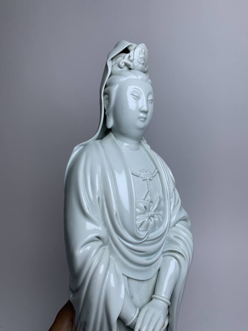 清 德化窑观音立像 - 图5