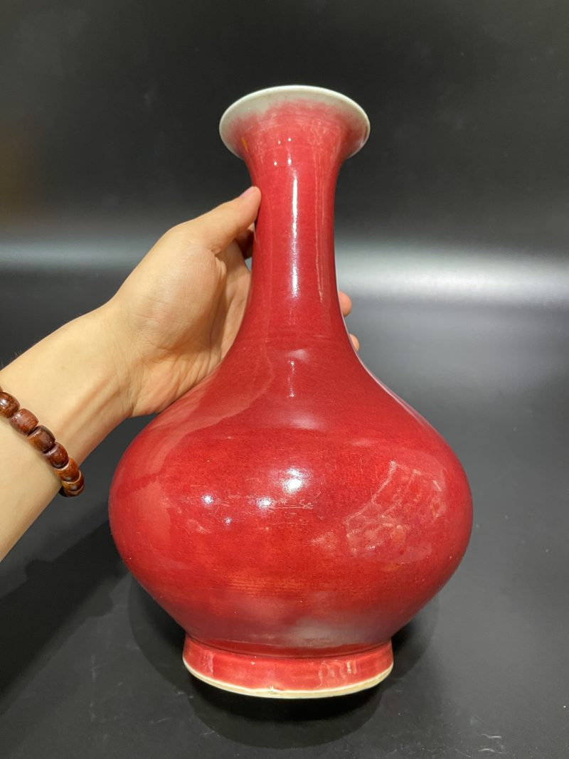 清乾隆 霁红釉荸荠瓶 - 图6