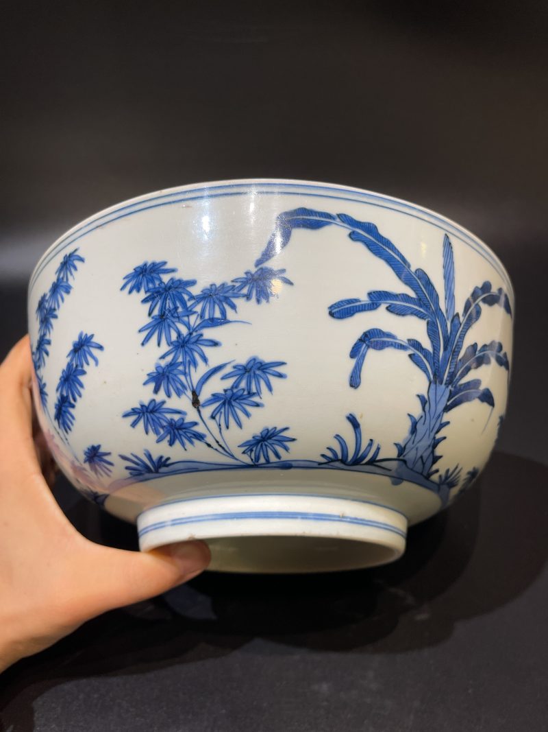 明万历 青花花卉瑞果纹大碗 - 图5
