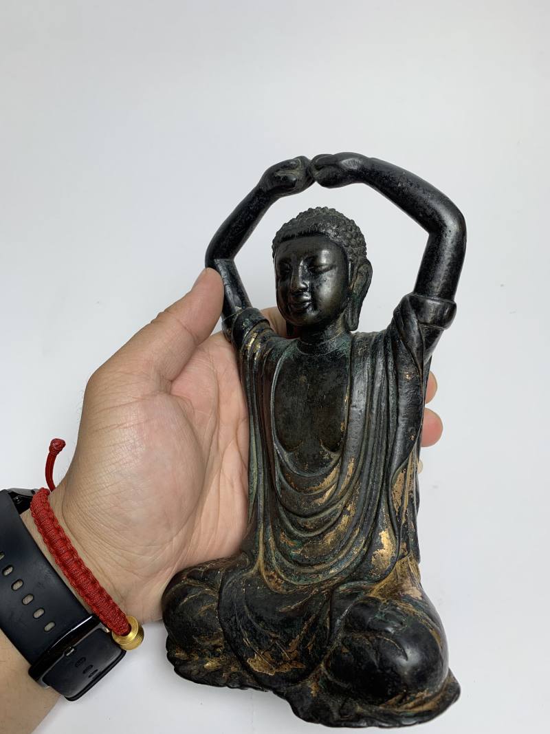 明 铜鎏金大日如来坐像 - 图6