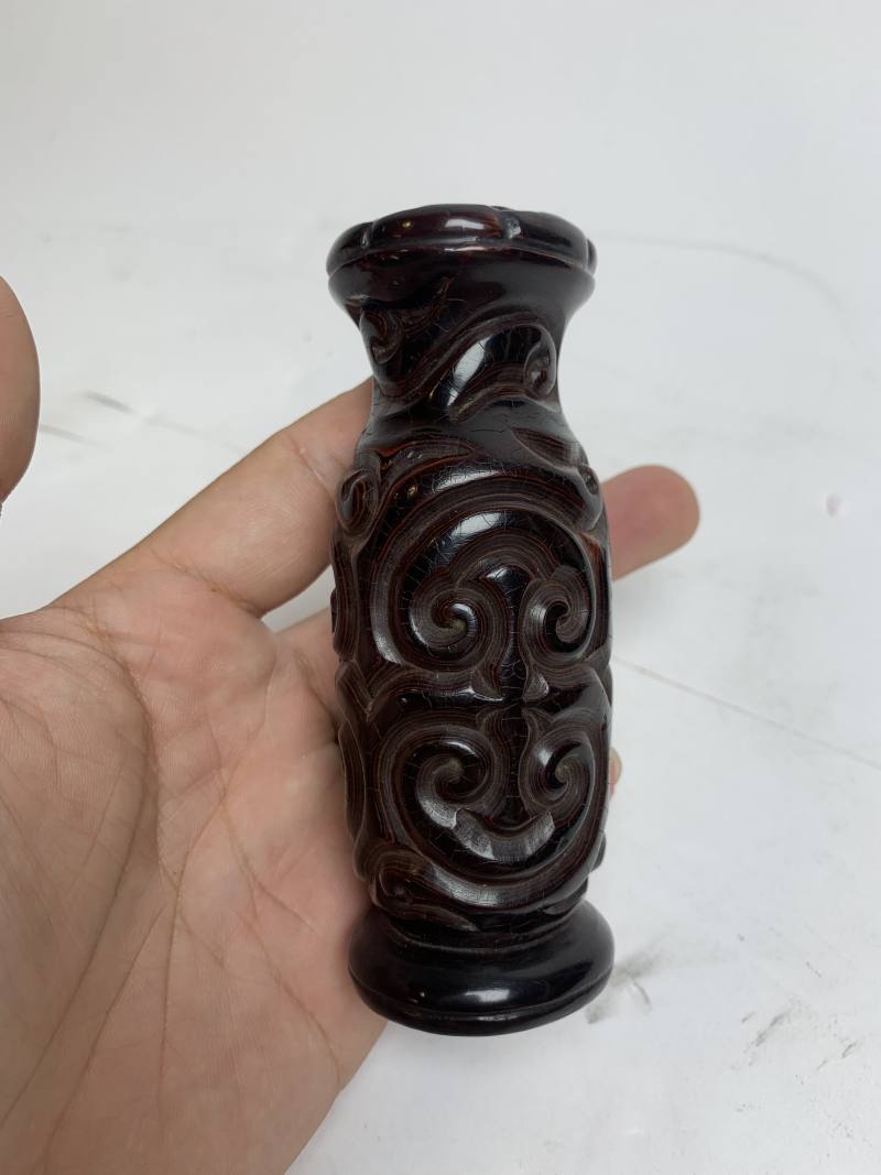 明 剔犀如意云头纹香瓶 - 图7