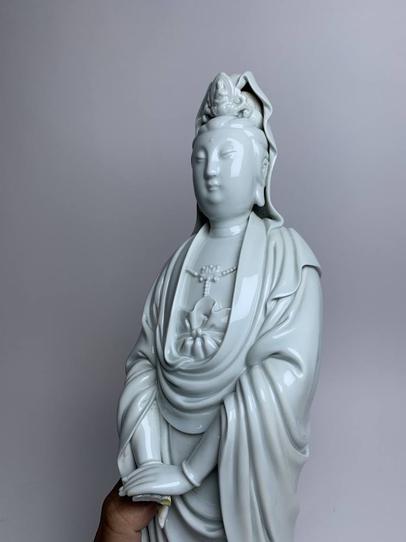 清 德化窑观音立像 - 图6