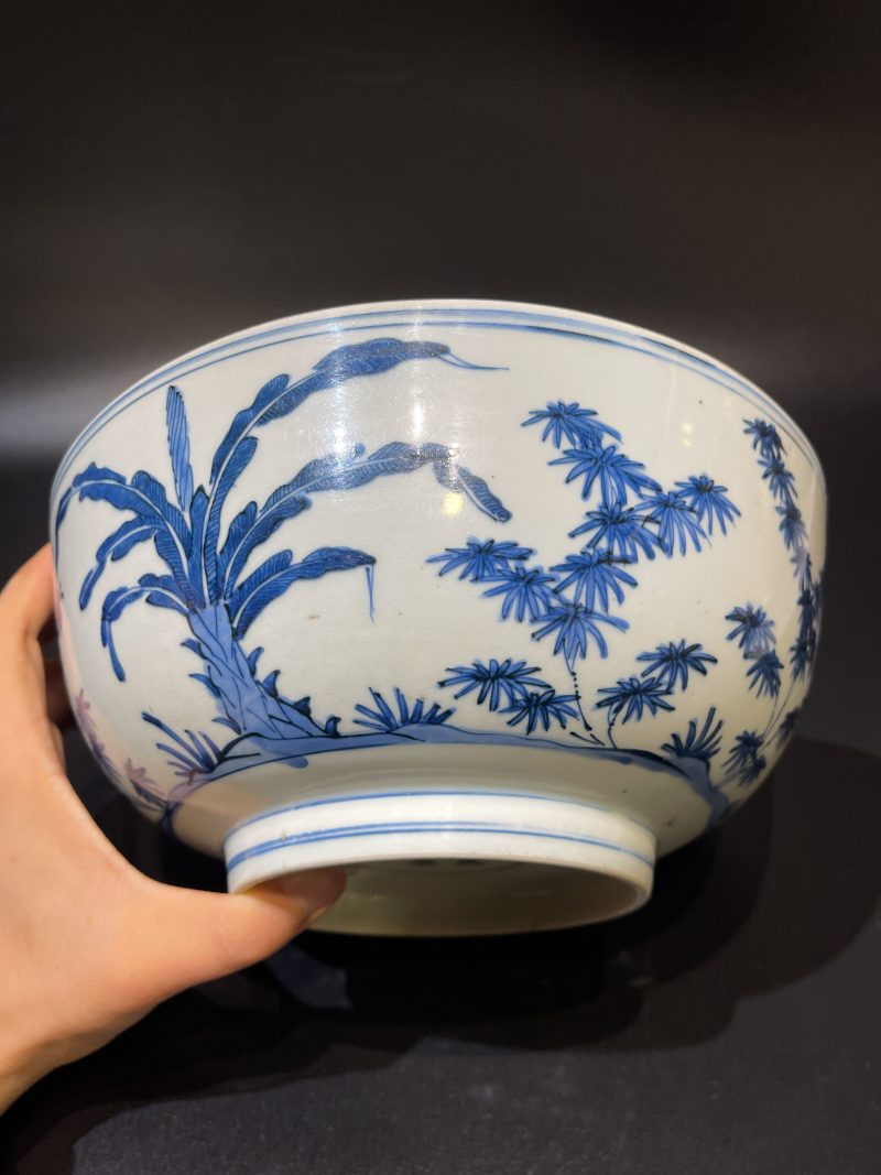 明万历 青花花卉瑞果纹大碗 - 图6