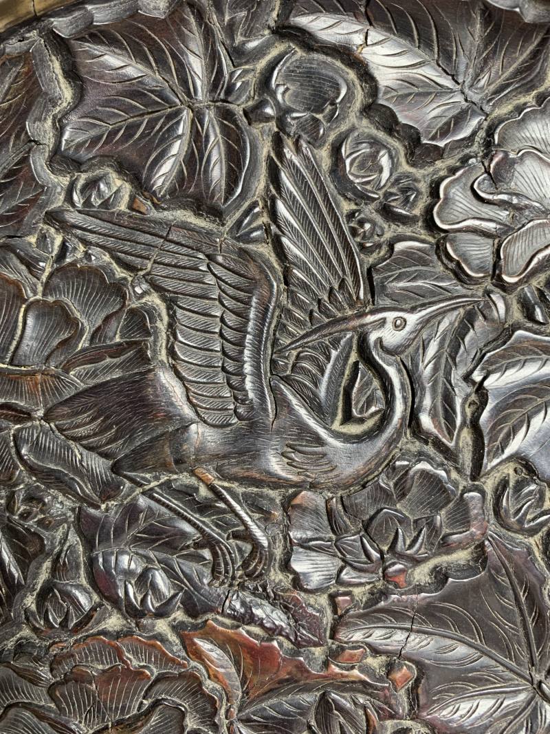 元 剔黑花鸟纹盘 - 图4