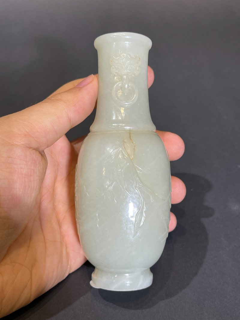 清乾隆 白玉双耳小瓶 - 图4