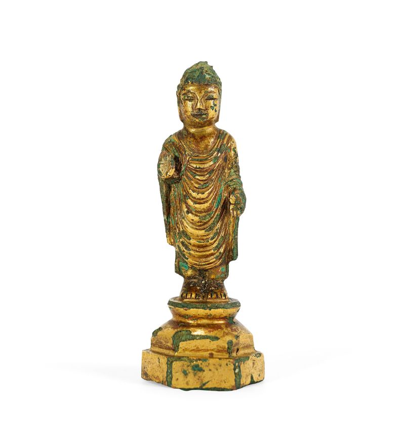 Lot924 明 铜鎏金旃檀佛