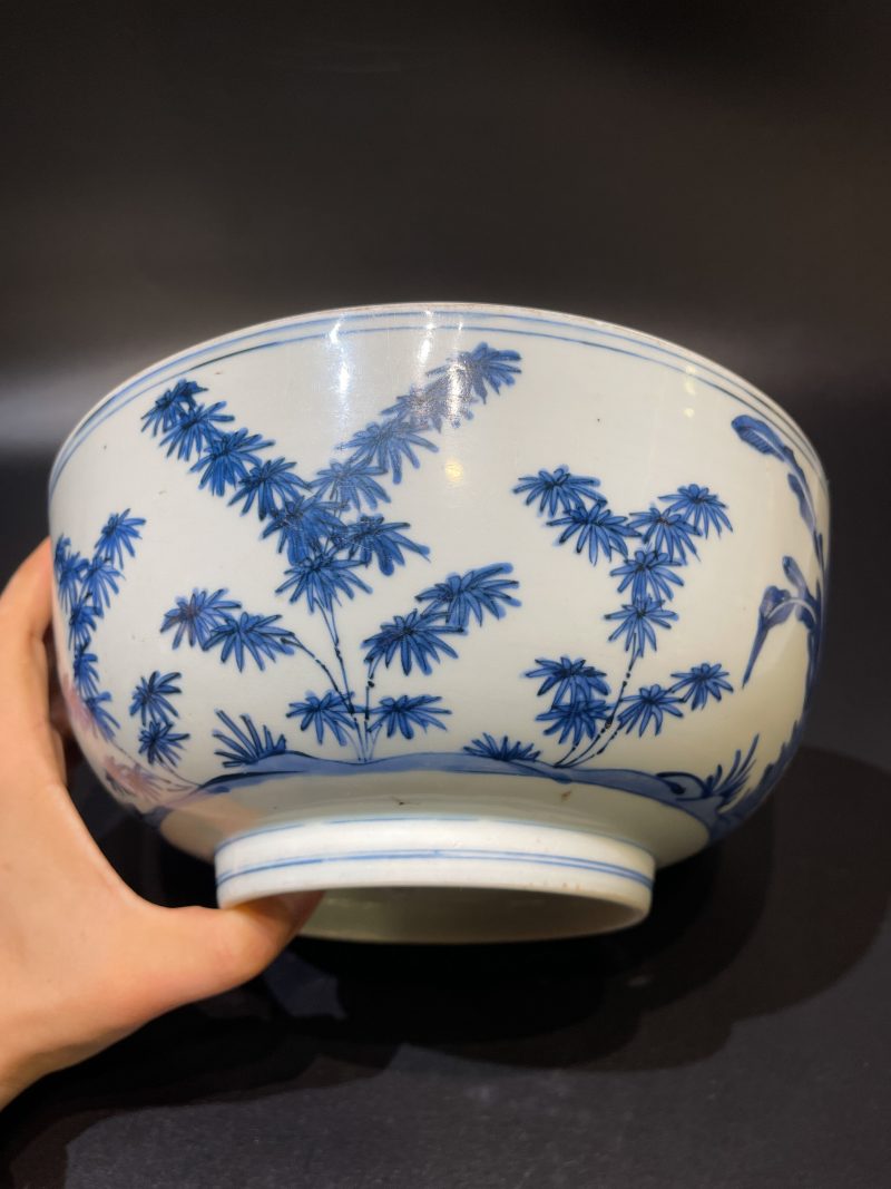 明万历 青花花卉瑞果纹大碗 - 图7