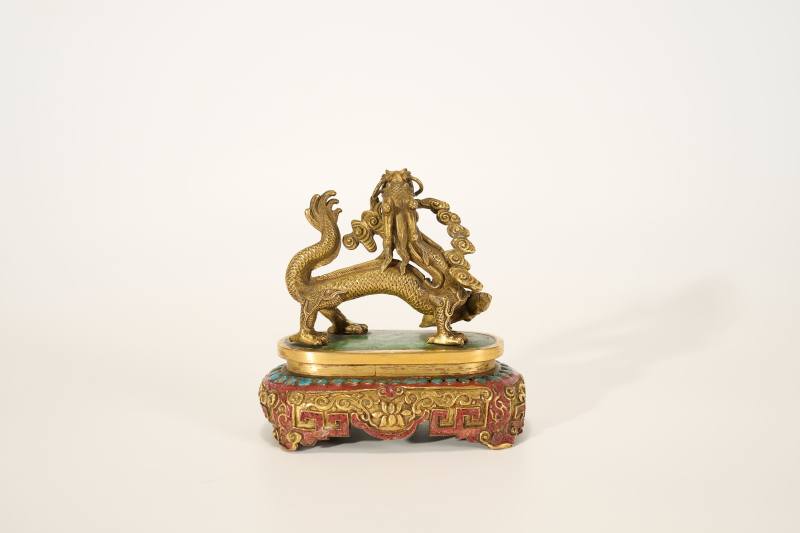 Lot895 清乾隆 铜鎏金行龙 - 图6