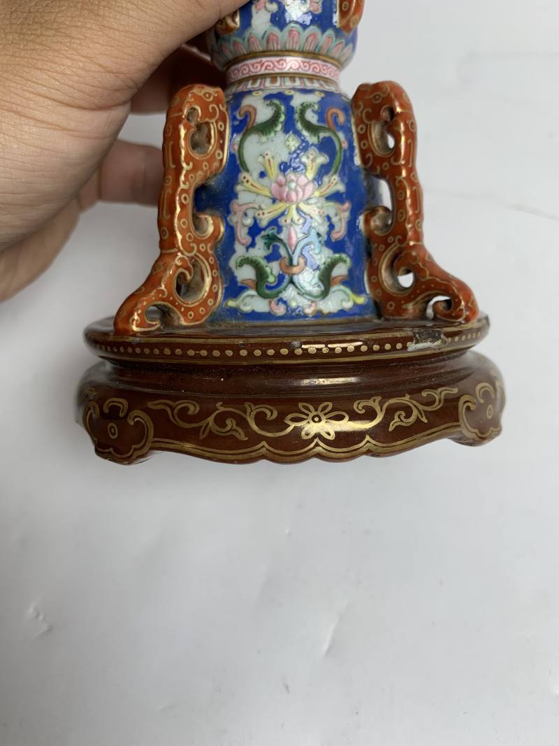 清乾隆 粉彩宝相花卉纹帽架 - 图11