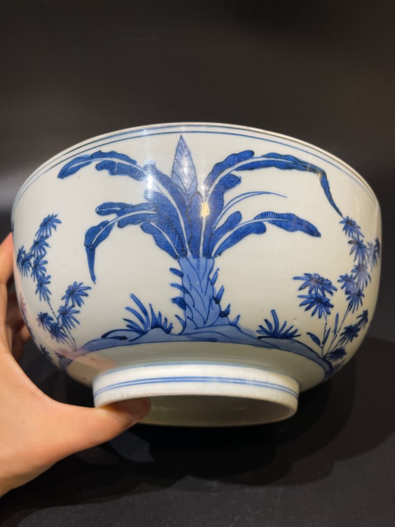 明万历 青花花卉瑞果纹大碗 - 图8