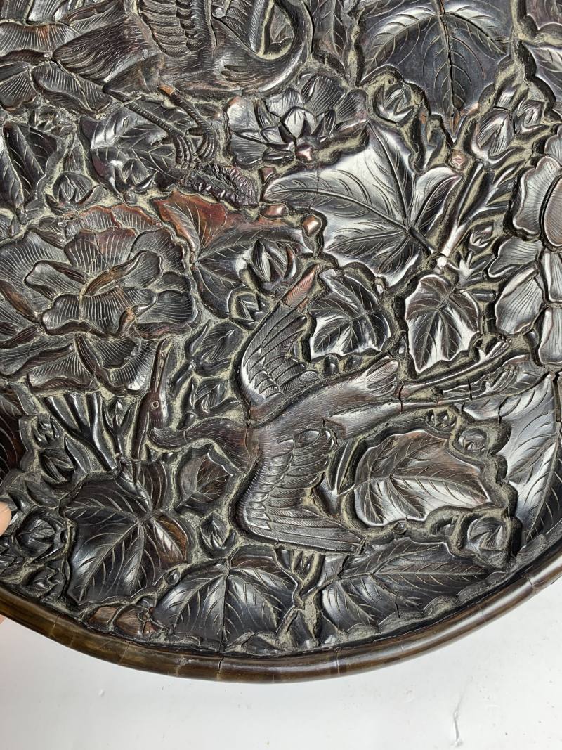 元 剔黑花鸟纹盘 - 图6