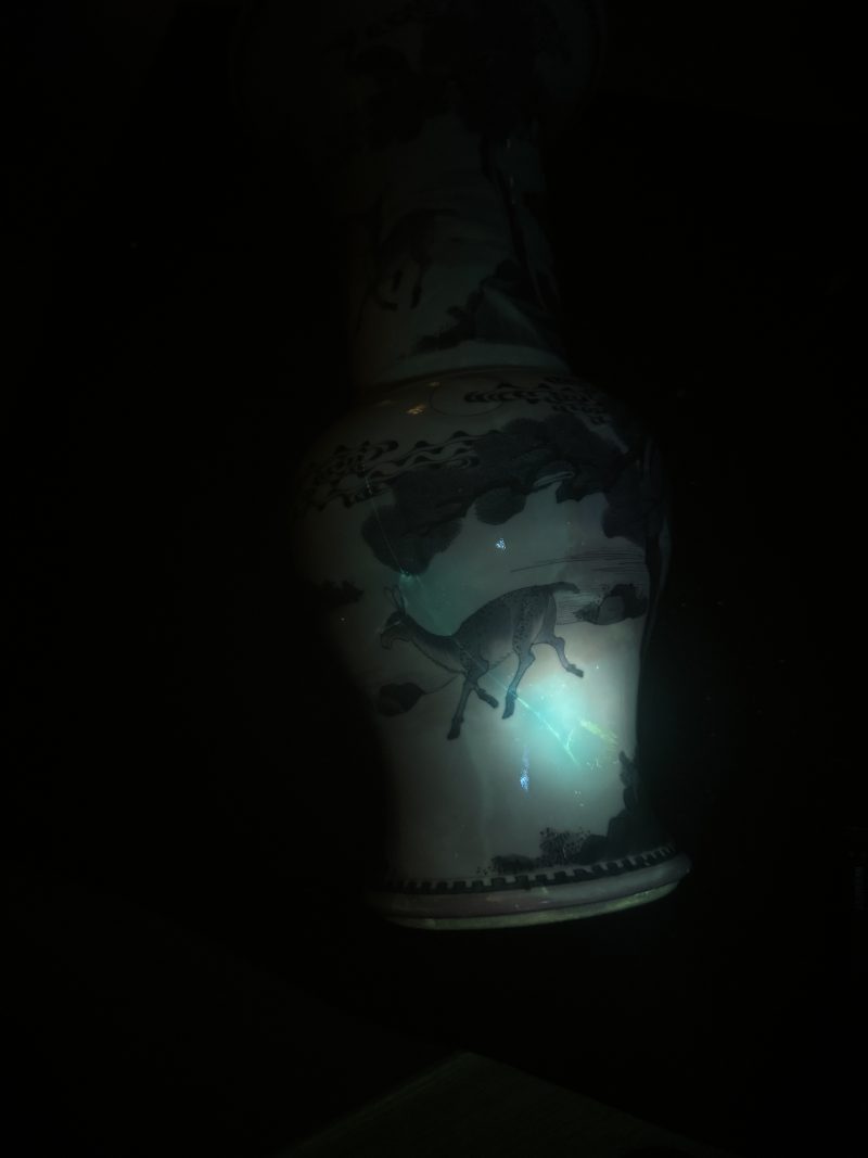 清康熙 青花山水松鹤延年凤尾尊 - 图19