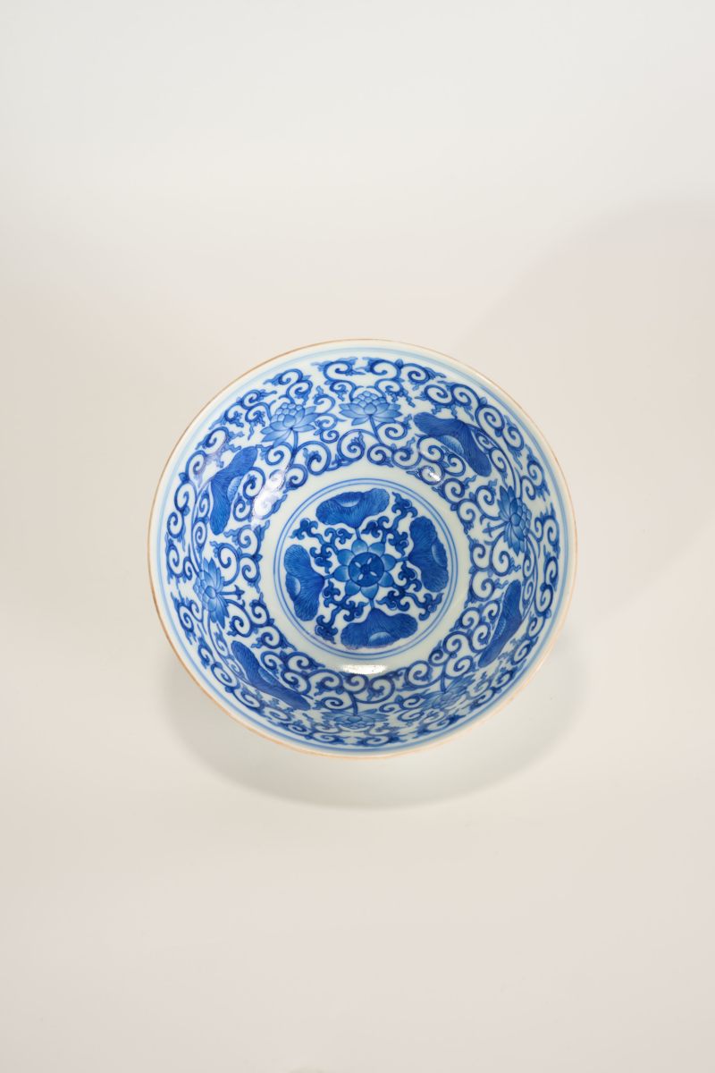 Lot839 清光绪 外粉彩内青花松鹤纹碗 - 图6