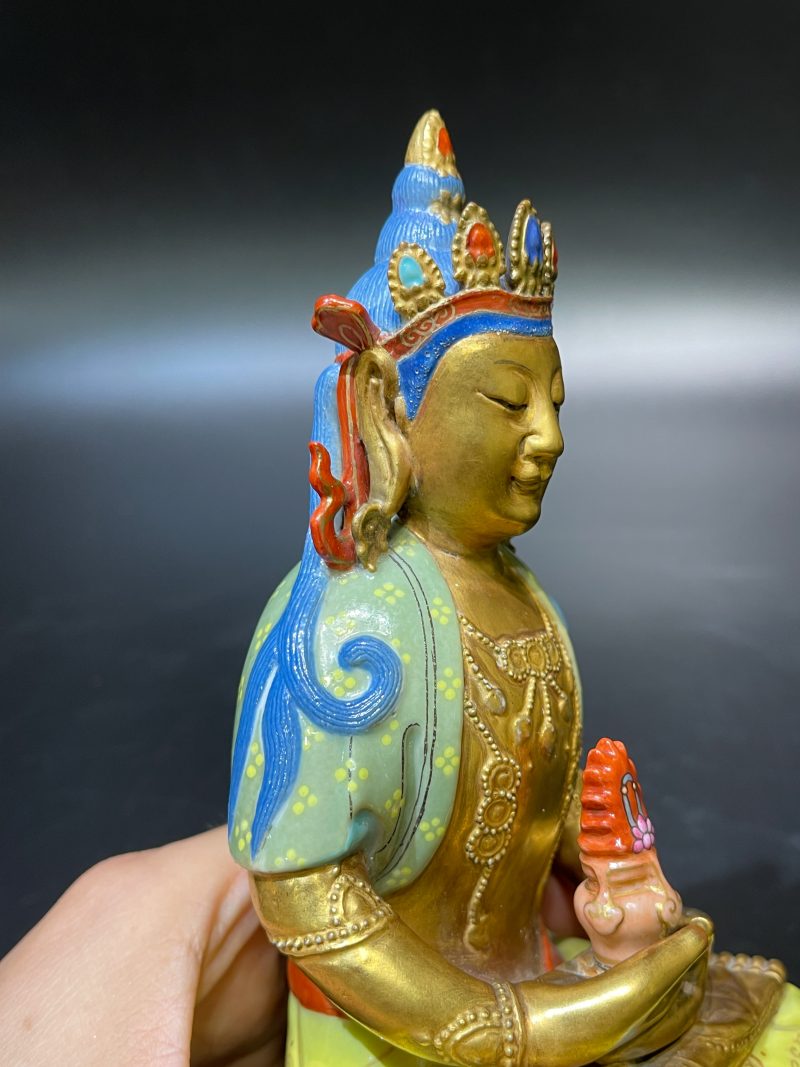 清乾隆 粉彩描金无量寿佛 - 图11