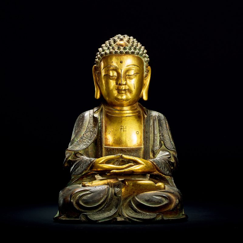 明 铜鎏金阿弥陀佛