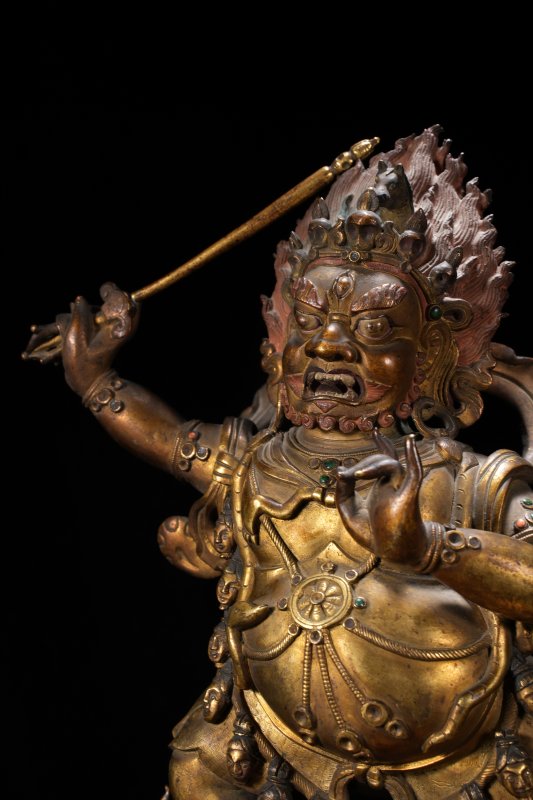 清乾隆 铜鎏金马头明王 - 图5