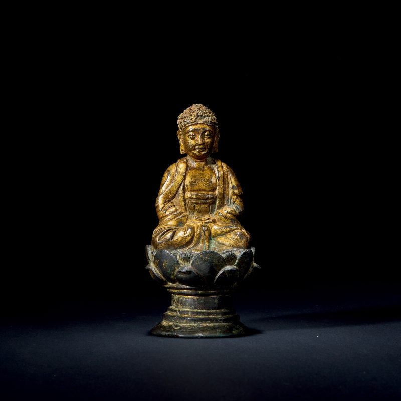 明 铜漆金阿弥陀佛