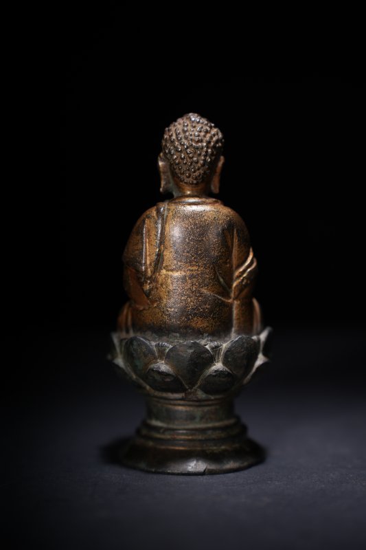 明 铜漆金阿弥陀佛 - 图4