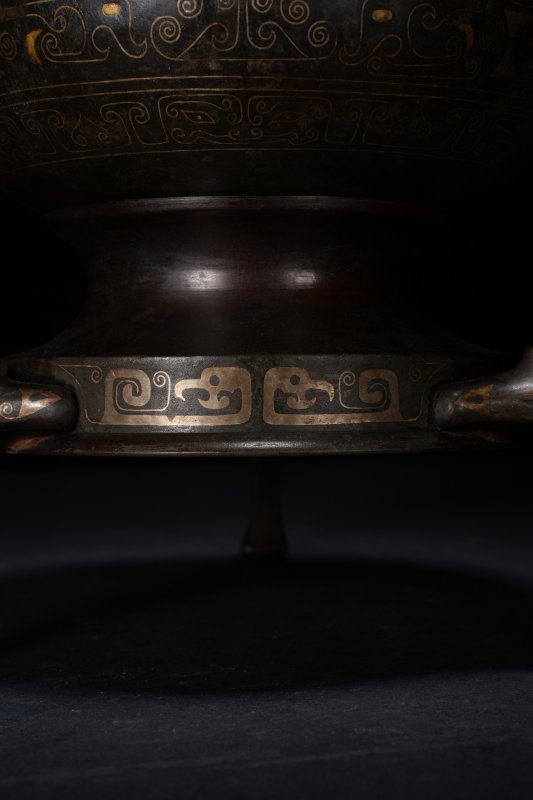 明 铜错金银兽面纹尊 - 图4