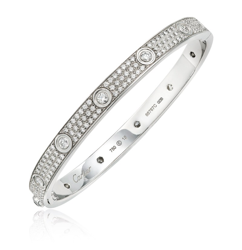 卡地亚（Cartier）设计 18K金镶钻石手镯