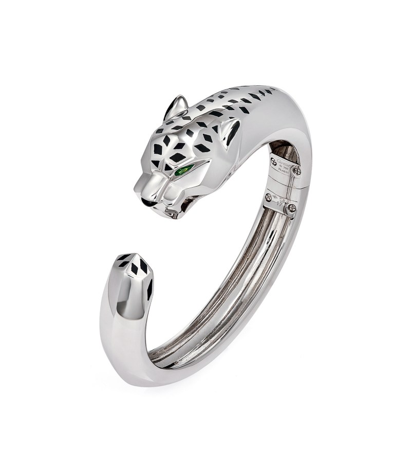卡地亚（Cartier）设计 18K金镶沙弗莱「豹子」手镯