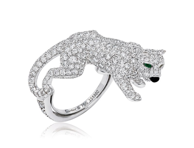 卡地亚（Cartier）设计 祖母绿、缟玛瑙及钻石「豹子」戒指