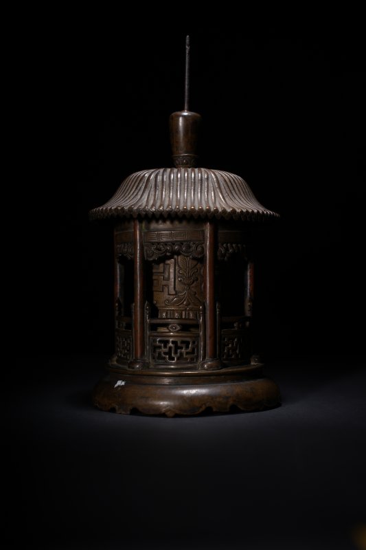 明 铜圆亭式转经筒 - 图4