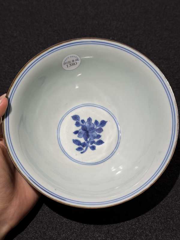 清康熙 青花葡萄纹碗 - 图5