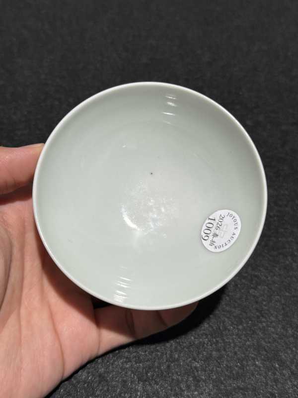 清晚期 石宇初绘墨彩鸣蝉图茶圆 - 图5