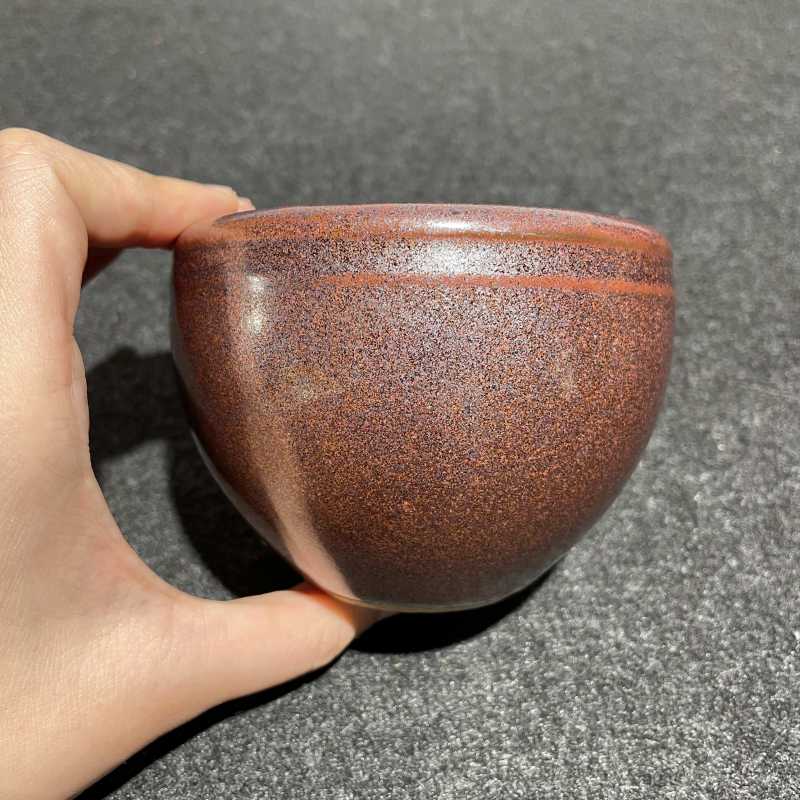 清雍正 铁锈花釉小案缸 - 图4