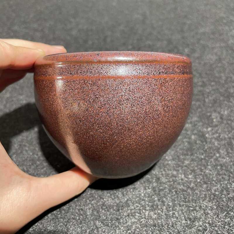 清雍正 铁锈花釉小案缸 - 图5