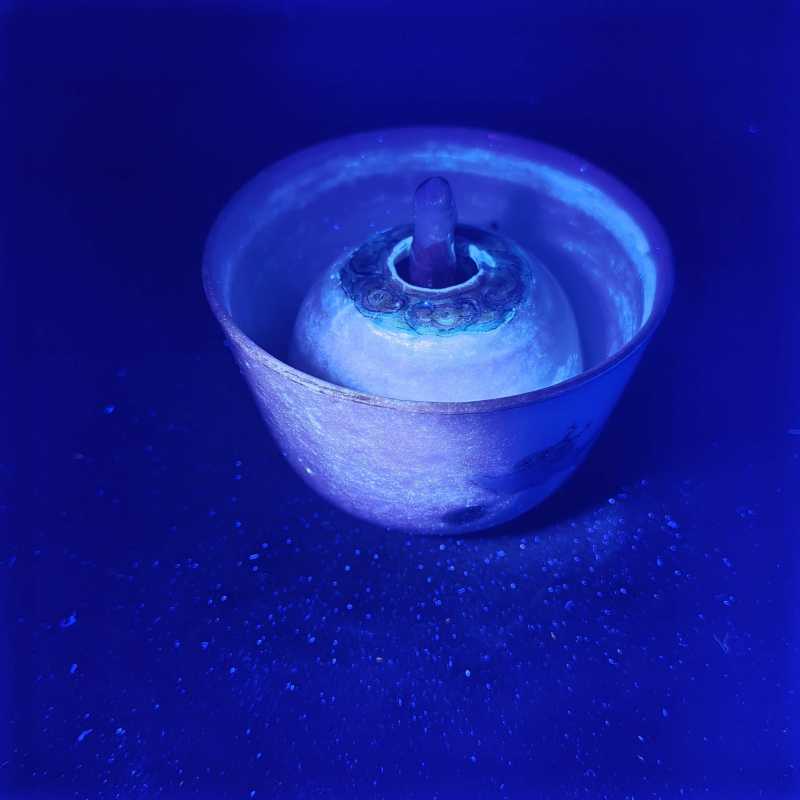 清道光 外粉彩仙人祝寿图内堆塑寿星公道杯 - 图10