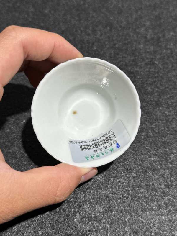 民国 粉彩喜上眉梢图花口杯六只一组 - 图31