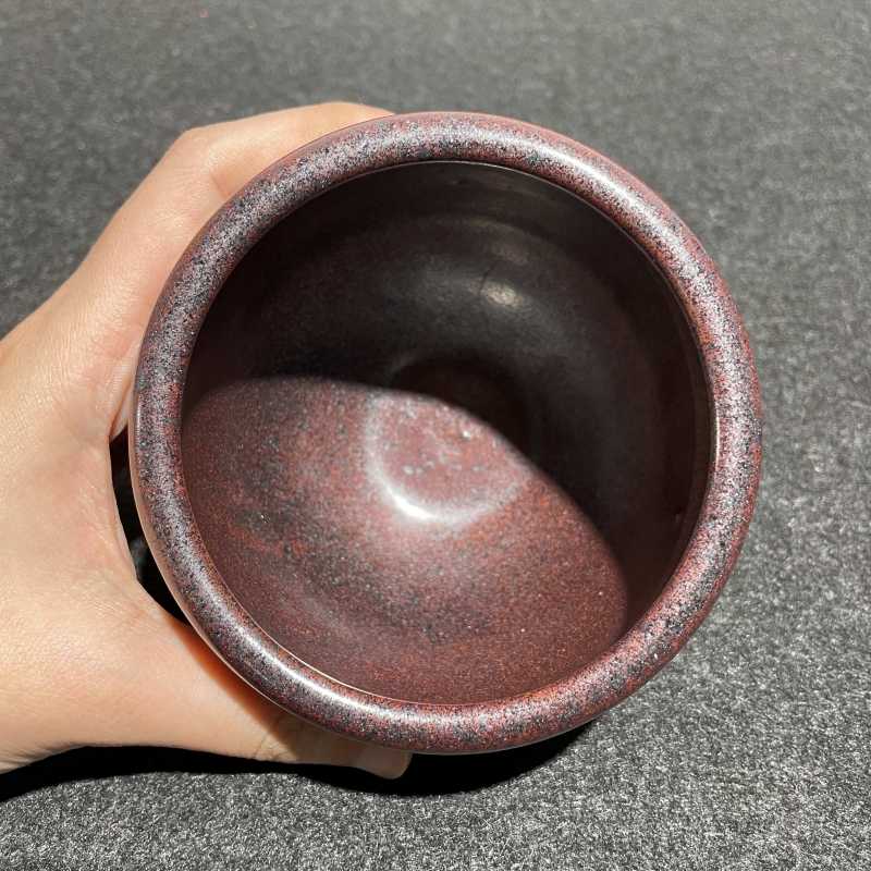 清雍正 铁锈花釉小案缸 - 图6