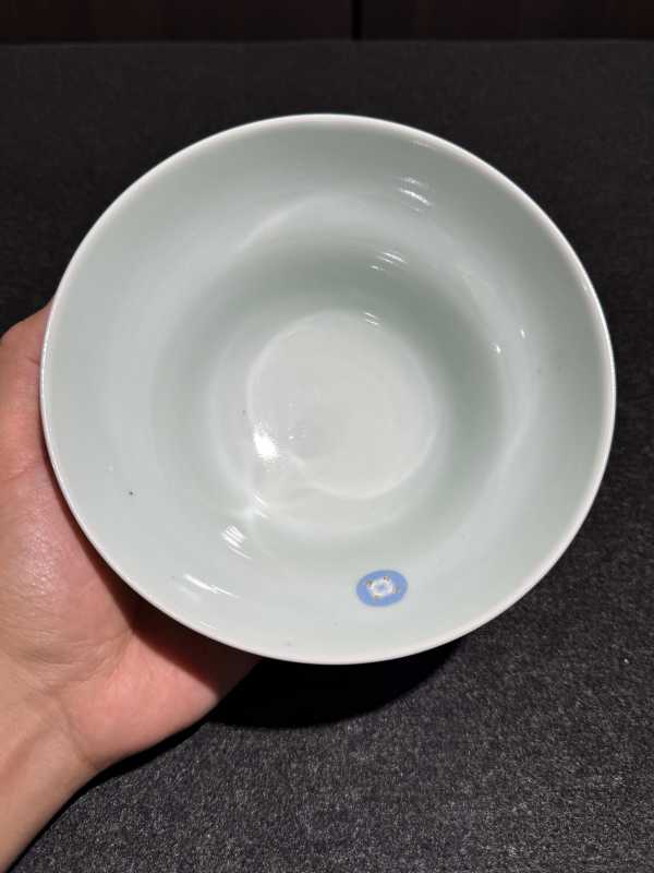 清道光 米黄釉折腰碗 - 图6