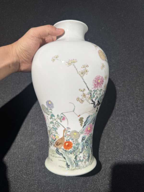 民国 粉彩花鸟纹梅瓶 - 图6