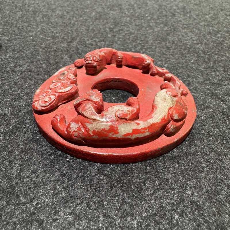 清 螭龙纹玉璧 - 图4
