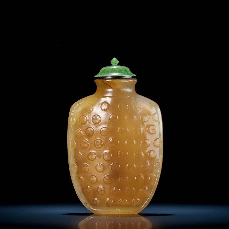 清 百寿图玛瑙壶