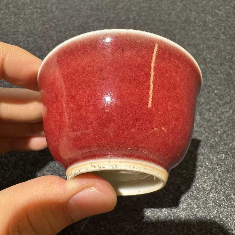 清乾隆 宝石红釉小杯 - 图3