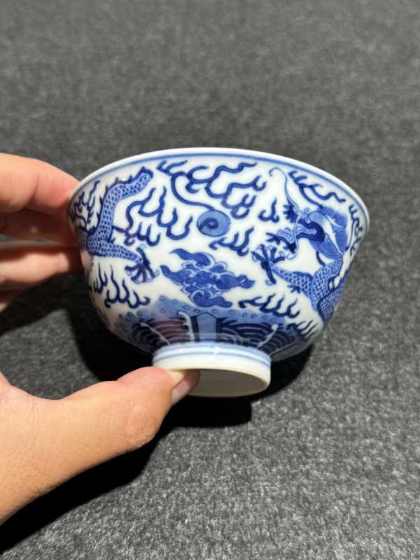 清同治 青花云龙纹小碗 - 图6