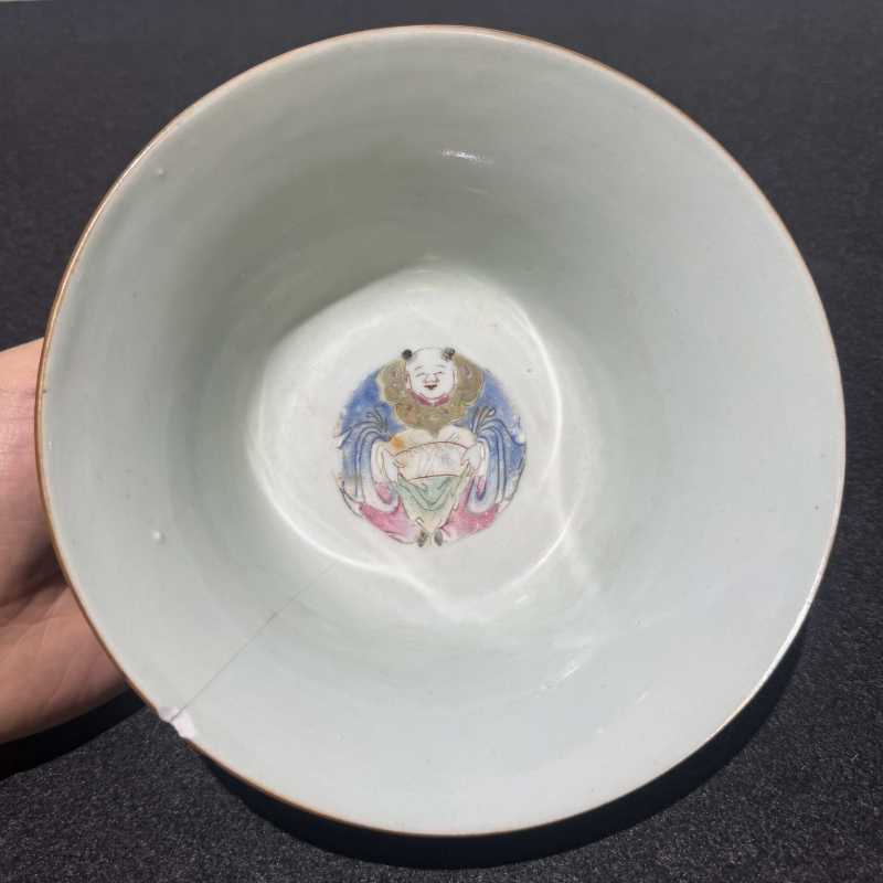 清嘉庆 粉彩十八罗汉图碗 - 图6